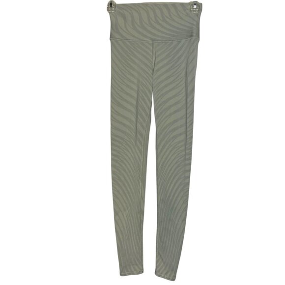 Alo Women's XS High Waist Airbrush Leggings Pistachio Waves Light Green Sporty - Picture 2 of 6